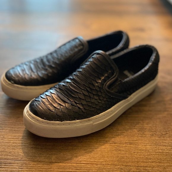 Black python slip on sneakers - Picture 2 of 5